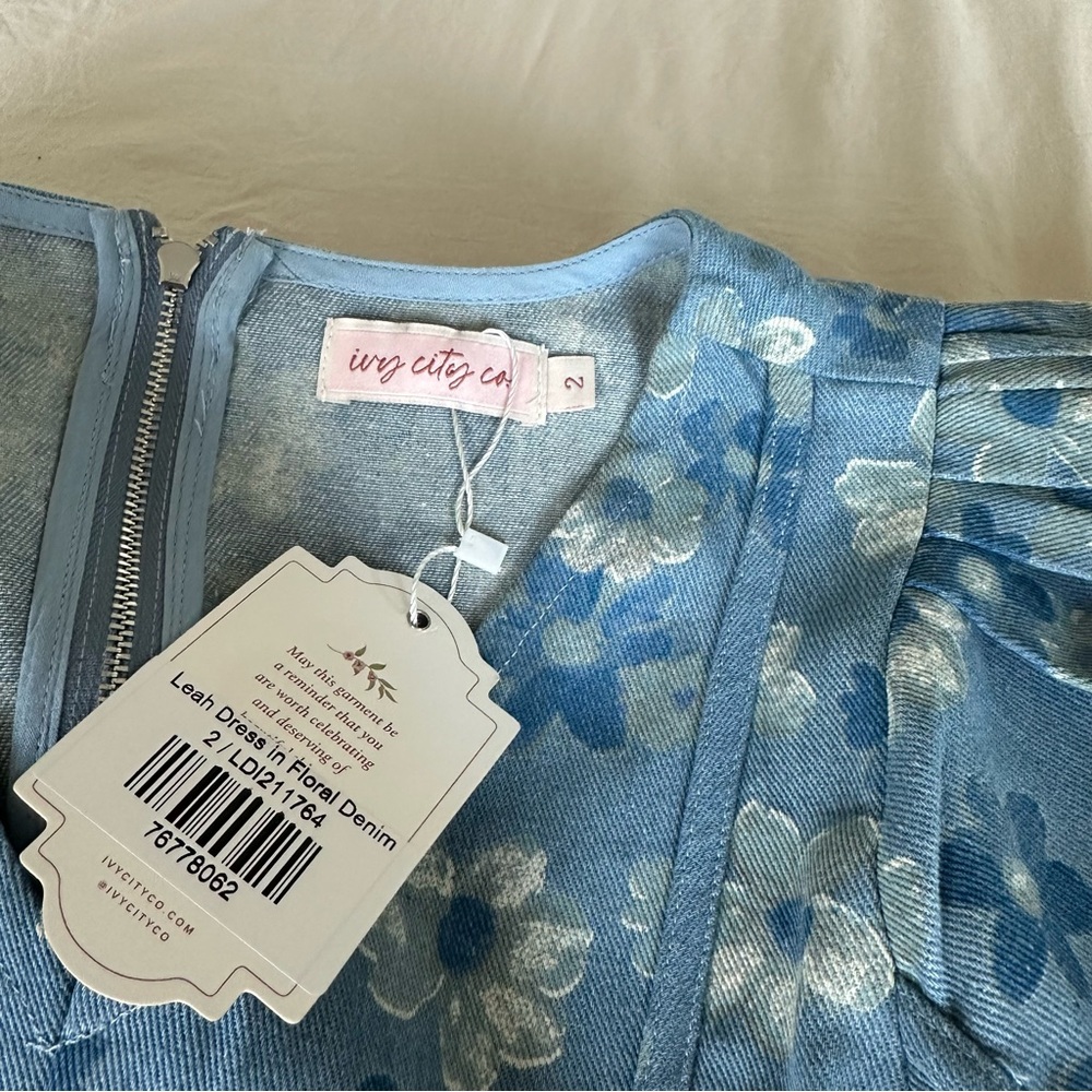 Ivy city co. Leah dress floral denim - Picture 4 of 7